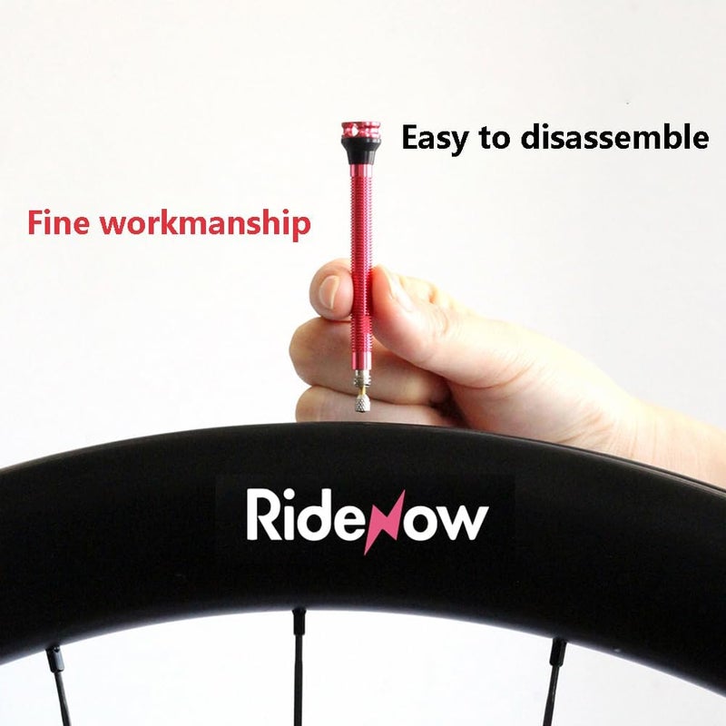 MIMIRACLE Ridenow Tubeless Valves - 45mm/65mm/85mm Presta Valve Stem for Mountain, Road, and Off-Road Bikes -Black - Image 3